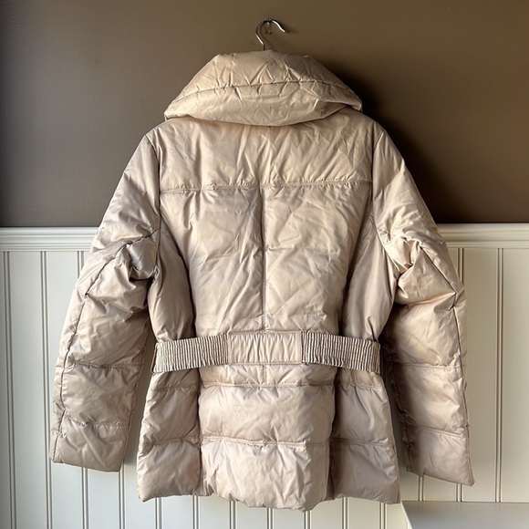 UTEX Xtérior Cream Down Filled Belted Puffer Winter Jacket Size Medium - Picture 10 of 12